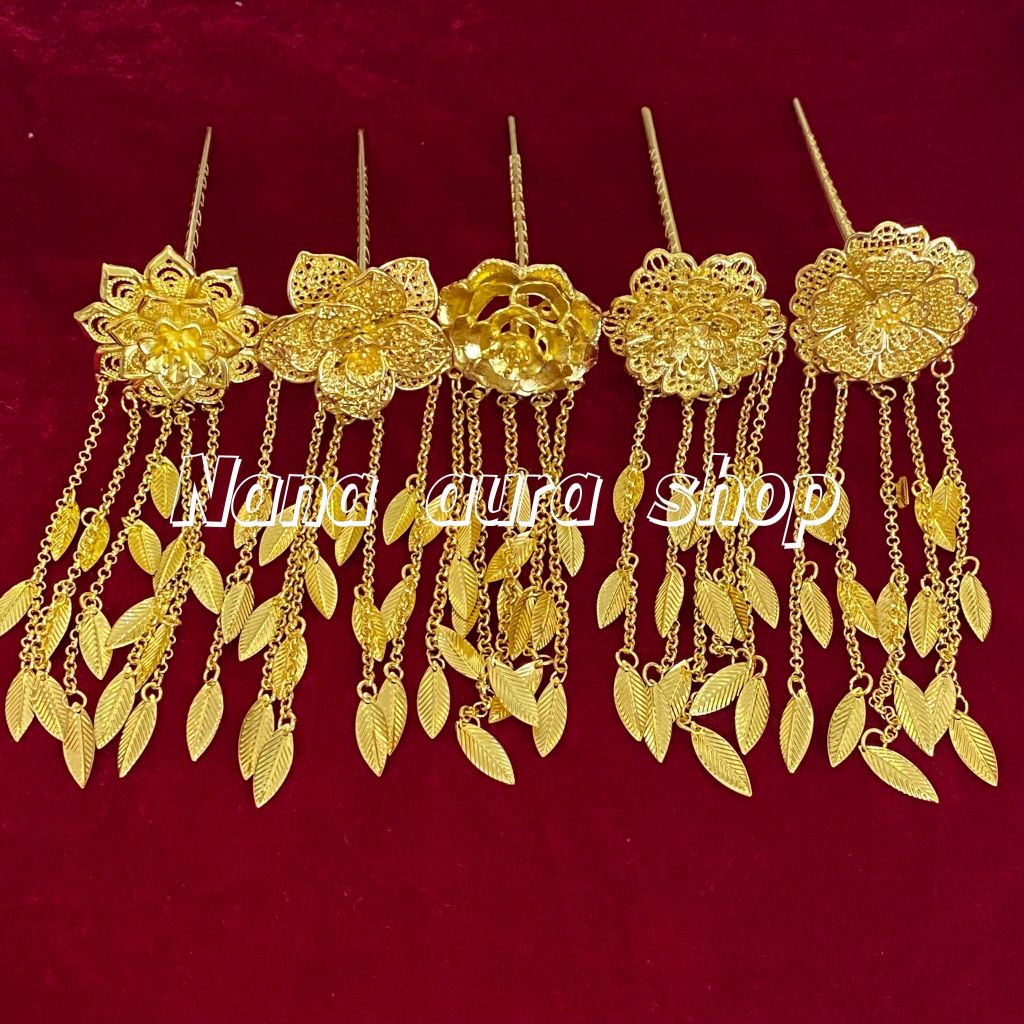 ปิ่นปักผมชุดไทย เครื่องประดับผมชุดไทย ปิ่นปักผมสีทอง NN001