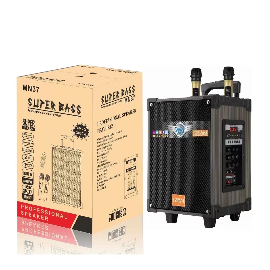 ลำโพงบลูทูธ ลำโพงไม้ 12นิ้ว 10นิ้ว 8นิ้ว 6.5นิ้ว ปรับเบส/แหลมปรับไมค์แอคโค่ได้ (MN35 MN36 MN37 MN38)