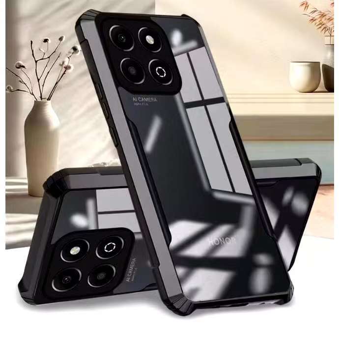 Honor X9C 5G(พร้อมส่งในไทย)เคสกันกระแทกขอบสีหลังใสHonor X7c/Honor X9c/Honor X60 Proตรงรุ่น