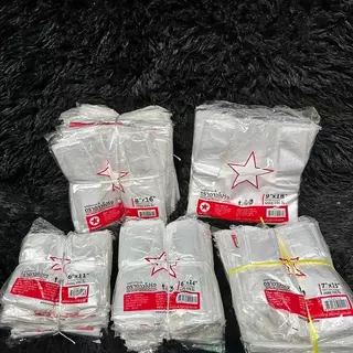 ถุงหิ้วตราดาวแบบบาง6*11/6*14 แพ็ค 100ใบ (ยกมัด10แพ็ค) บาง สุดแต่เหนียว