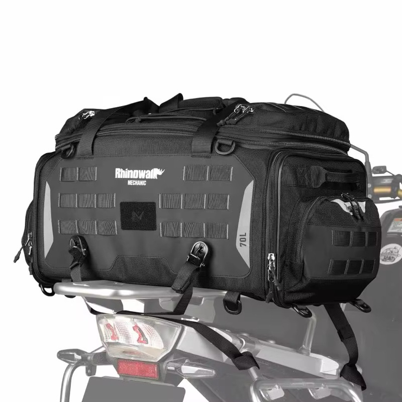 Rhinowalk กระเป๋าสุดท้ายมอเตอร์ไซค์ ความจุ 50L ขยายเป็น 70L ได้