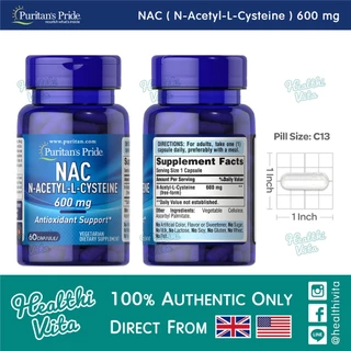 Puritan's Pride - NAC N-Acetyl Cysteine 600 mg/cap : 60 caps ❌EXP 10/27
