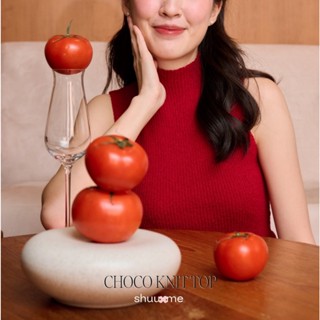 SHUUXME Choco knit top (เสื้อแขนกุดทรงคอเต่าผ้ายืดได้)