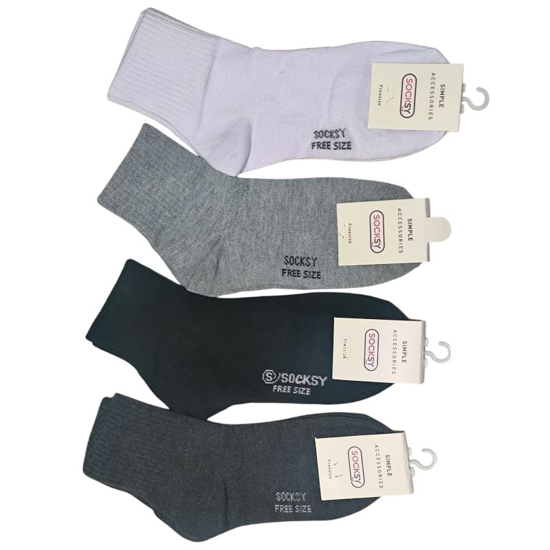 ถุงเท้าข้อกลาง socksy ขนาดฟรีไซส์ รุ่น bkkk เนื้อหนานุ่มพิเศษ ใส่สบาย ราคา1คู่(พร้อมส่ง)