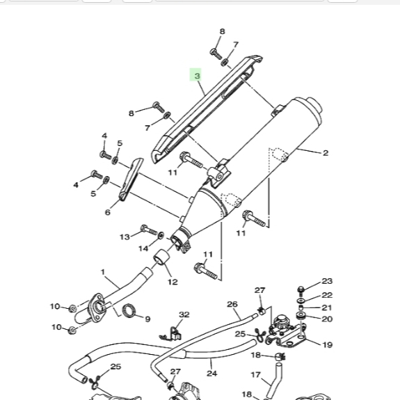 1P7E471800 แผงกันท่อ NOUVO MX บังท่อ แท้ AT-115 YAMAHA 1P7-E4718-00