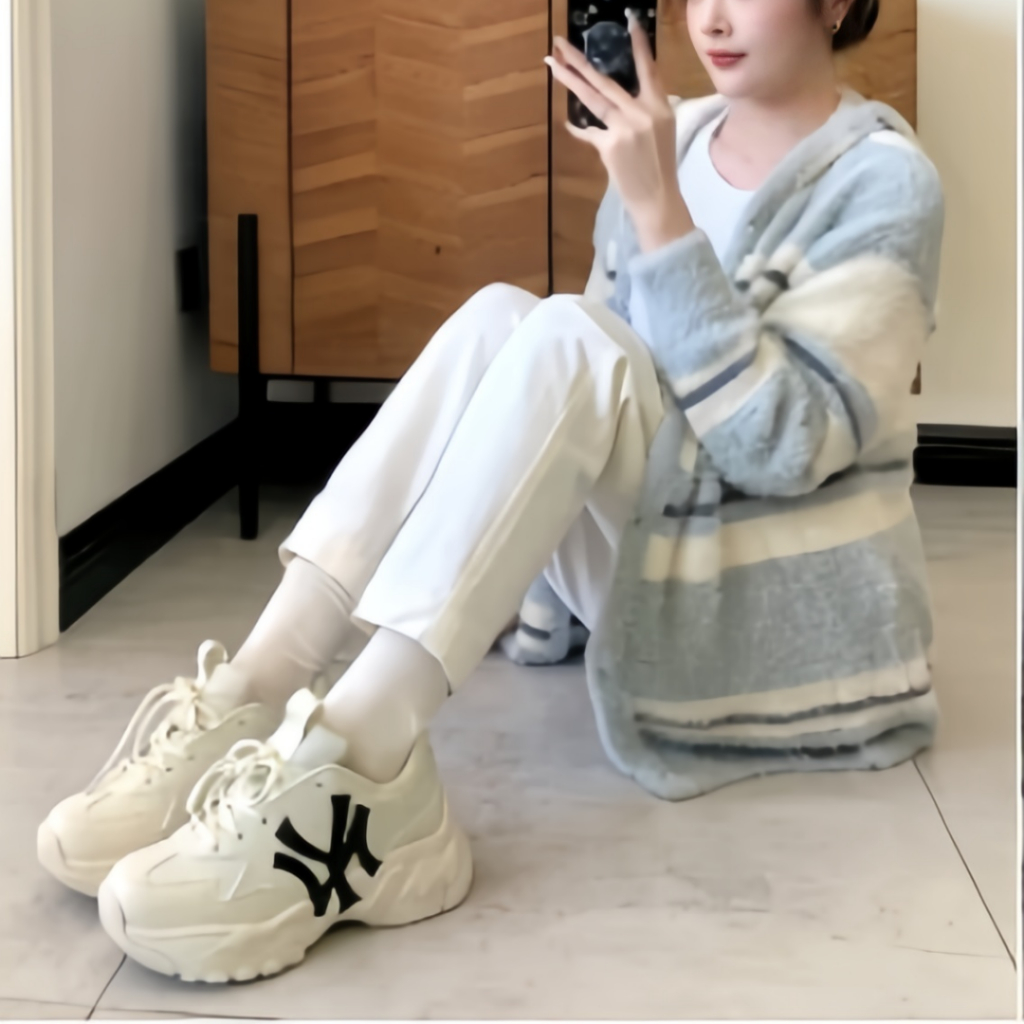 MLB Big Ball Chunky สีเบจ ของแท้ 100 % Sports shoes Running shoes style