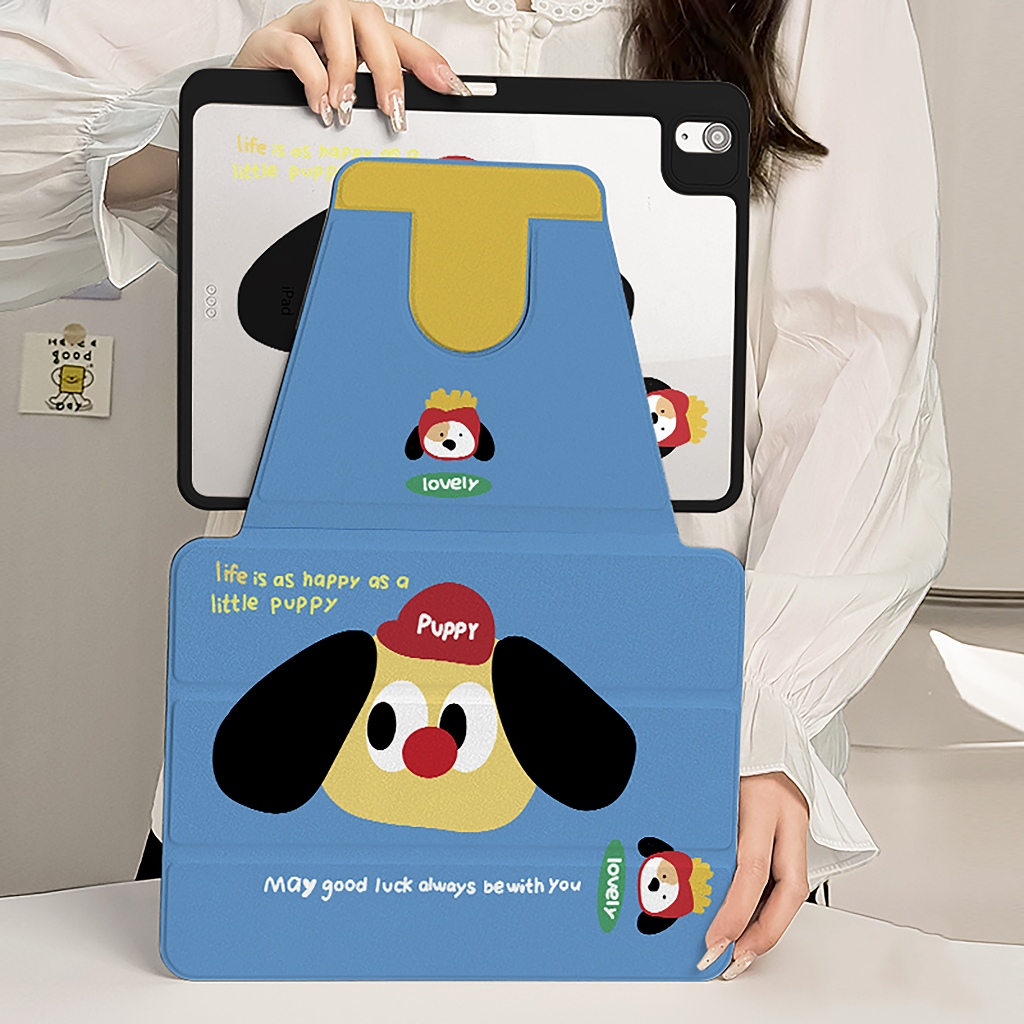 🪐24 ชั่วโมงเคส🪐เคส iPad Gen11 Pro11 2024 Air6 ลูกสุนัขหัวโต เคสiPadหมุน 360° Gen9/8 10.2 Air7 MINI7 - รูปที่ 4