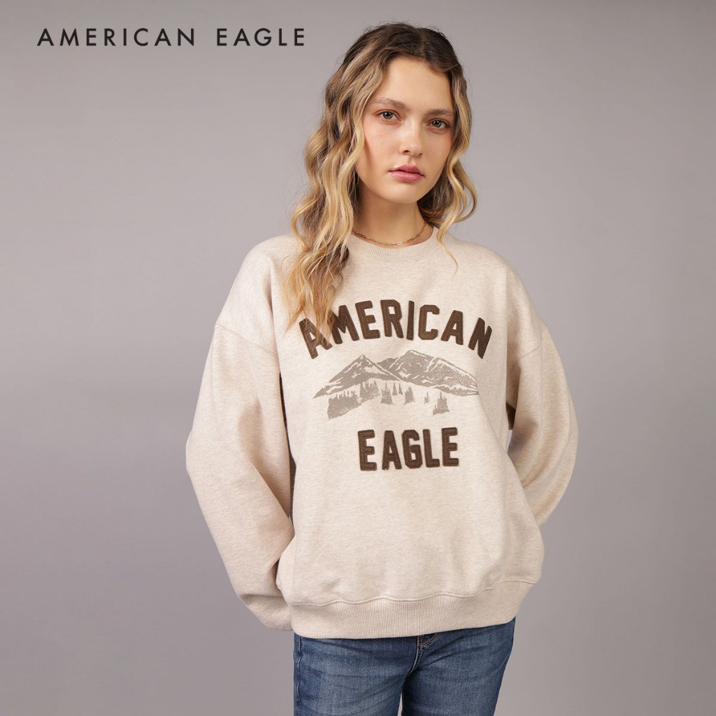 American Eagle Logo Graphic Relaxed Crew Neck Sweatshirt เสื้อ สเวตเชิ้ต ผู้หญิง รีแลกซ์ คอกลม (EWSH 045-2523-286)