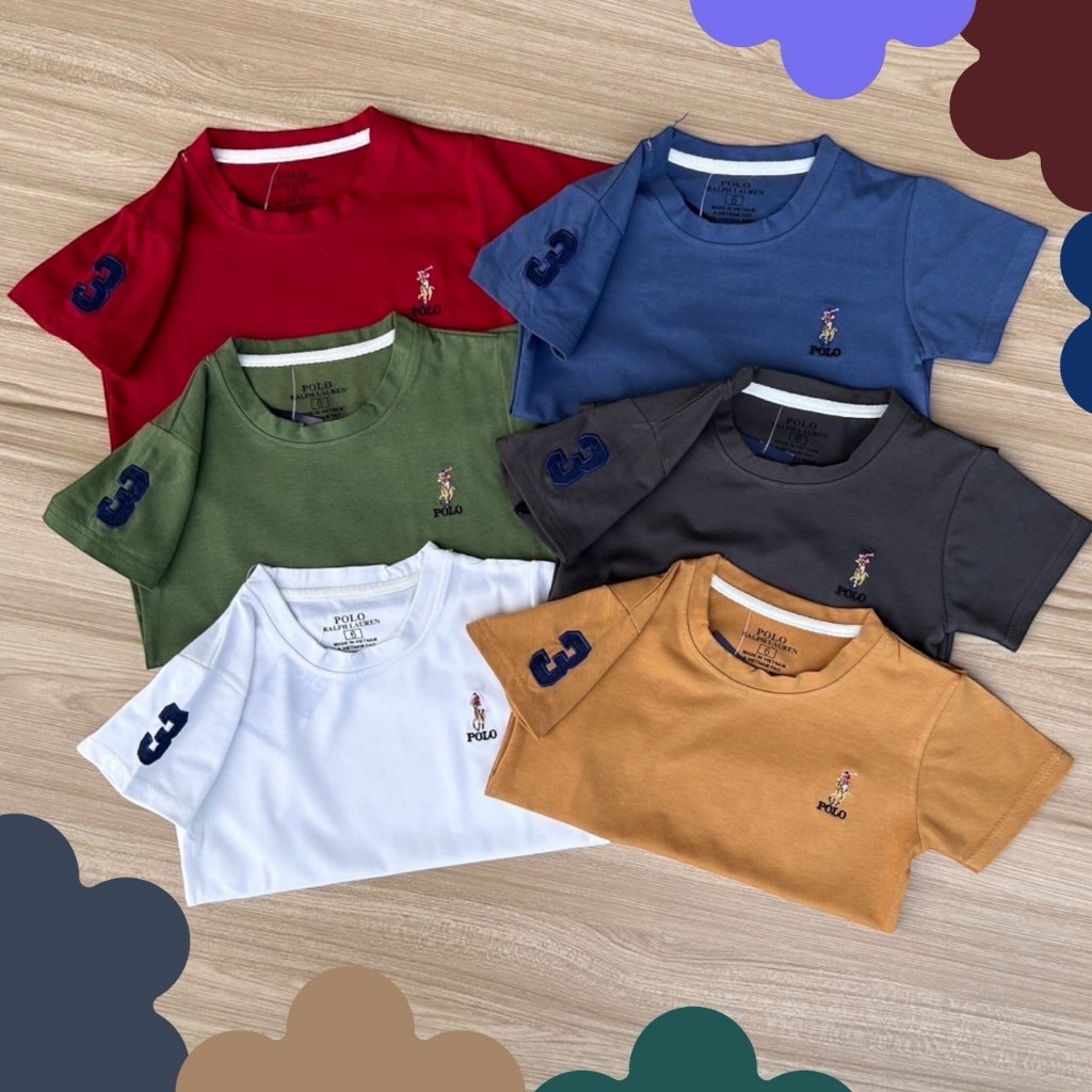 เสื้อยืดคอกลมสีพื้นปักม้า ผ้านุ่มมาก ปักม้า สีสด ไม่หด ไม่ย้วย นุ่มเด้ง