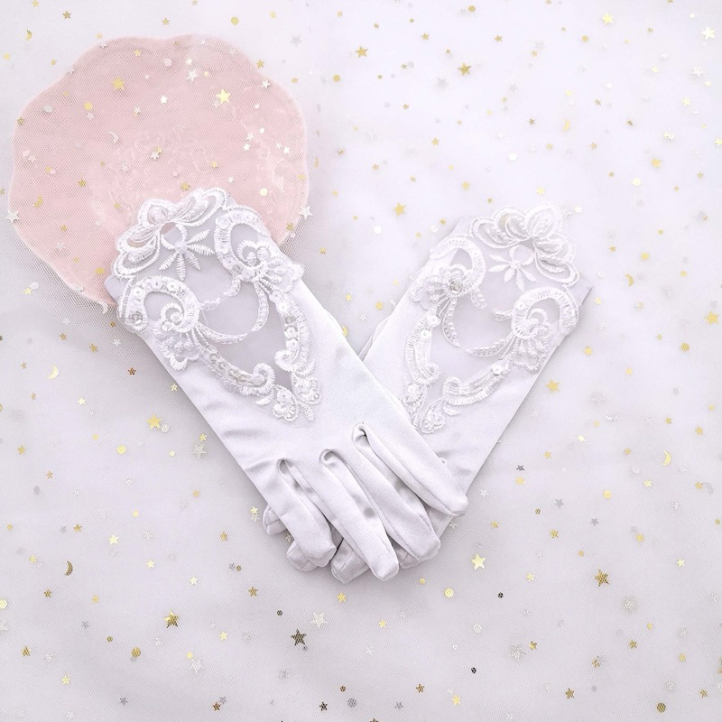 ถุงมือเด็ก ถุงมือปักผ้าลูกไม้เด็ก ถุงมือออกงานเด็ก พร้อมส่งจากไทย ราคา ถูกที่สุด ดีลบีเคเค แกลเลอรีภาพที่ 3