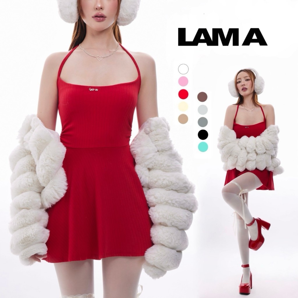 Beam Mini Dress Lama เดรสผ้าร่องซูพรีม