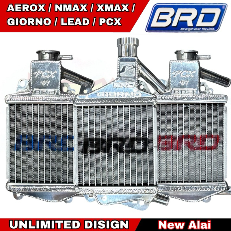 หม้อน้ำBRD Giorno125/Pcx150ปี18-20/Pcx160/Lead125/Nmax/Aerox/Xmax  ของแท้ งานอลูมิเนียมอย่างหนา จุน้ำได้มากขึ้น