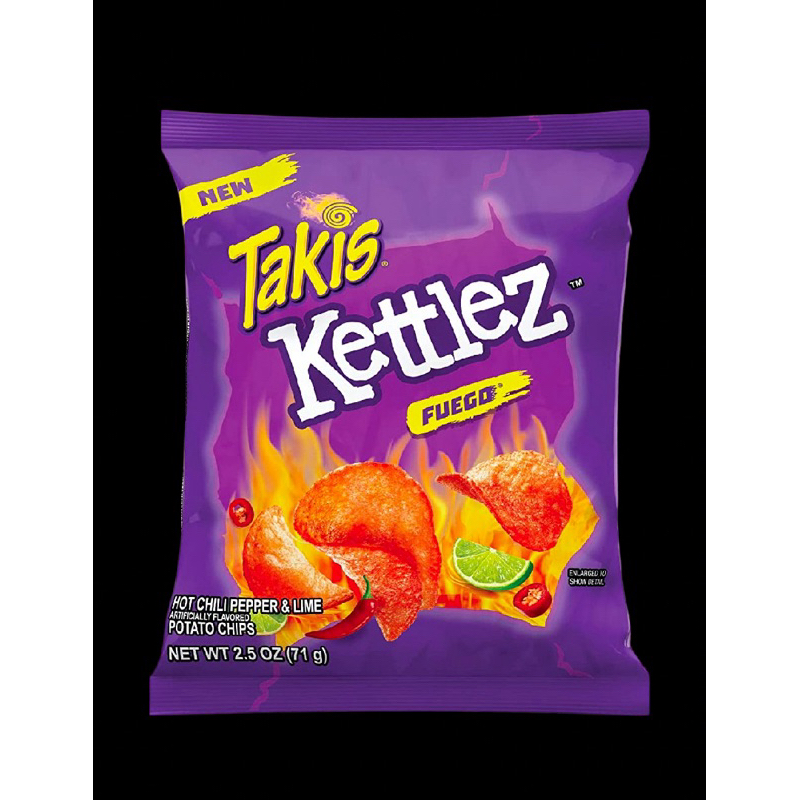 TAKIS CHIPS Kettlez FUEGO/ JALAPENO Potato Chip 71g. มันฝรั่งทอดกรอบนำเข้าจากตุรกี มีให้เลือก 2รสชาต