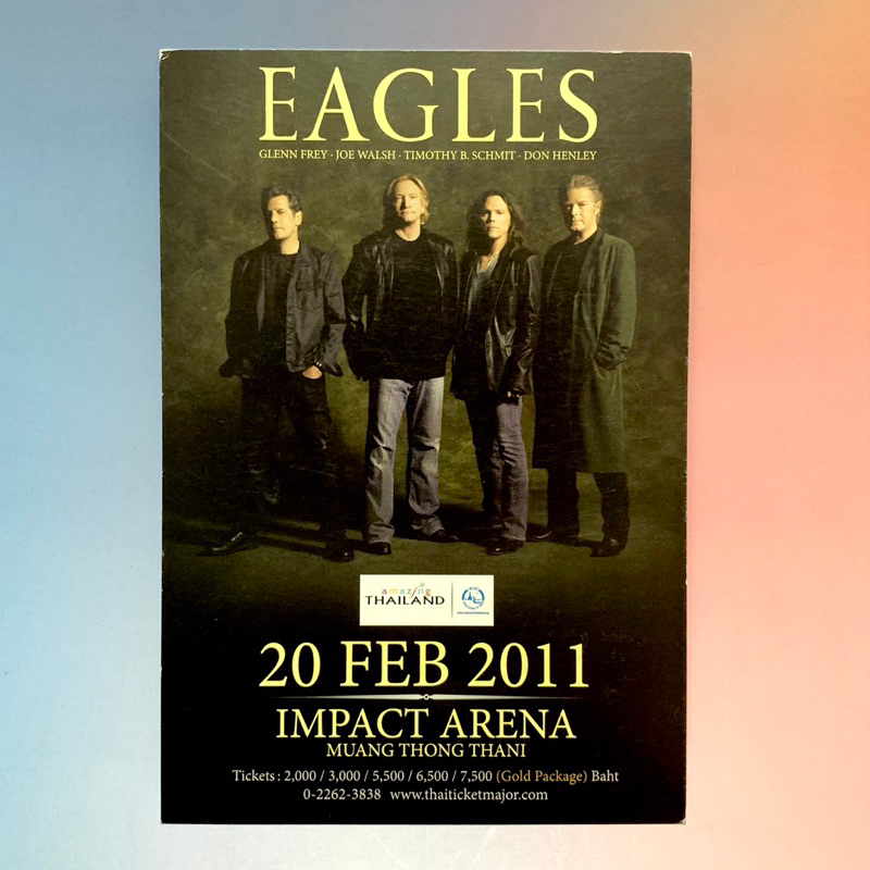 🛒 (พร้อมส่ง) โปสการ์ดคอนเสิร์ต ของแท้: "Eagles" Live In Bangkok 2011 [Postcard]