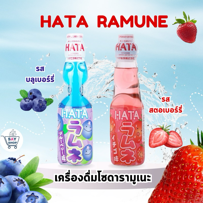 HATA เครื่องดื่มรามูเนะ น้ำหวานรสผลไม้ขวดแก้ว จากญี่ปุ่น (200ml)
