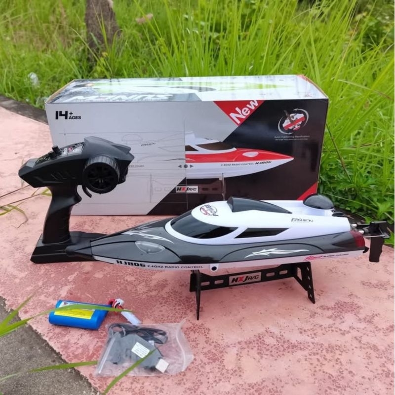 เรือบังคับวิทยุความเร็วสูง HJ-806 47Cm 2.4G RC 30Km/H แบตเตอร์+ชุดชร์าจ พร้อมเล่น