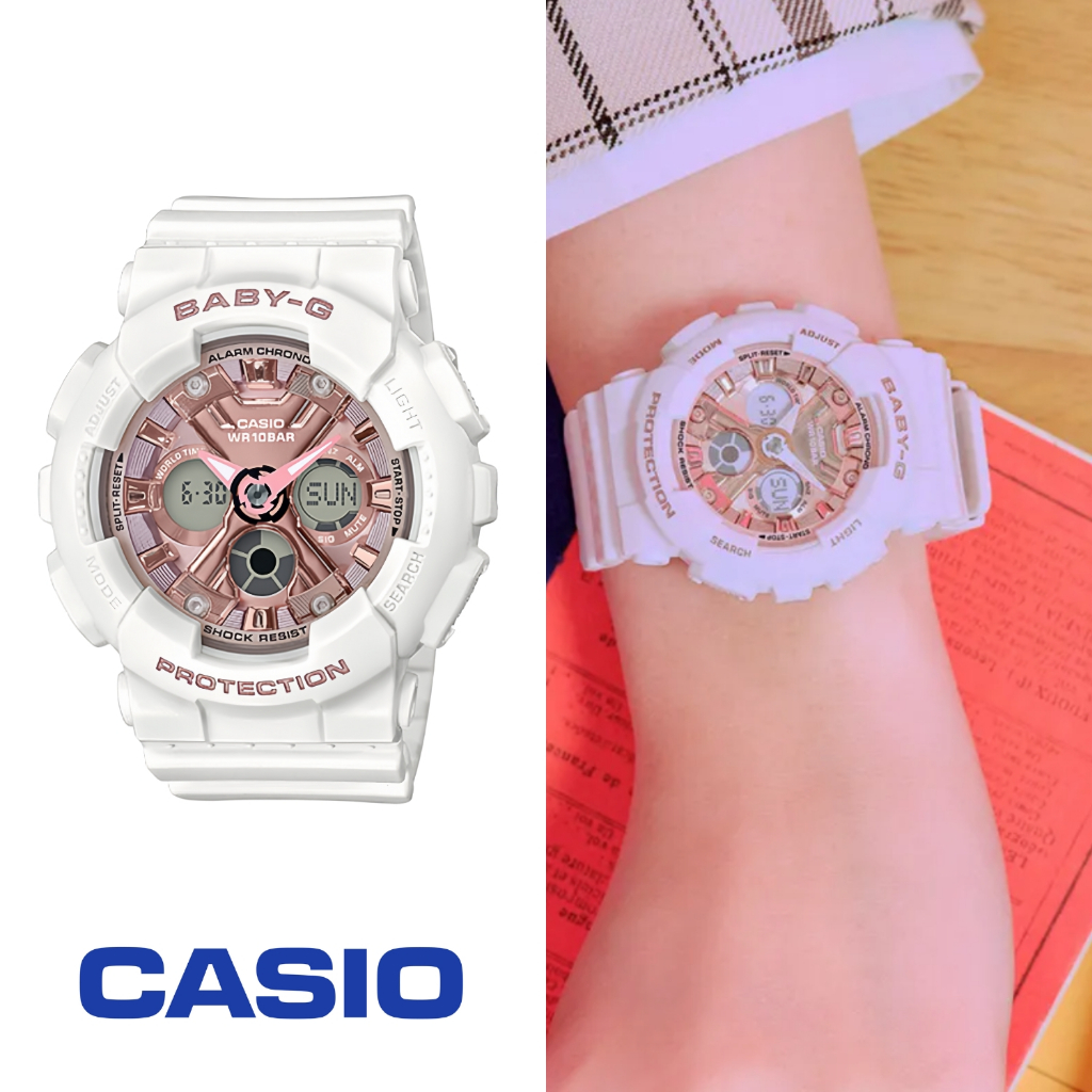 นาฬิกาข้อมือ BABY-G ผู้หญิง รุ่น BA-130-4ADR สีชมพู สายเรซิน