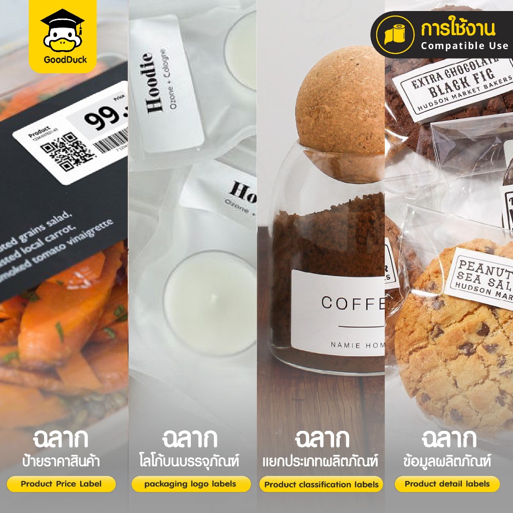 สติ๊กเกอร์ความร้อน Peripage 77x30 ไดคัท 75x50mm 1แพ็ค3ม้วน สติ๊กเกอร์บาร์โค้ด ไม่ใช้หมึก - รูปที่ 3