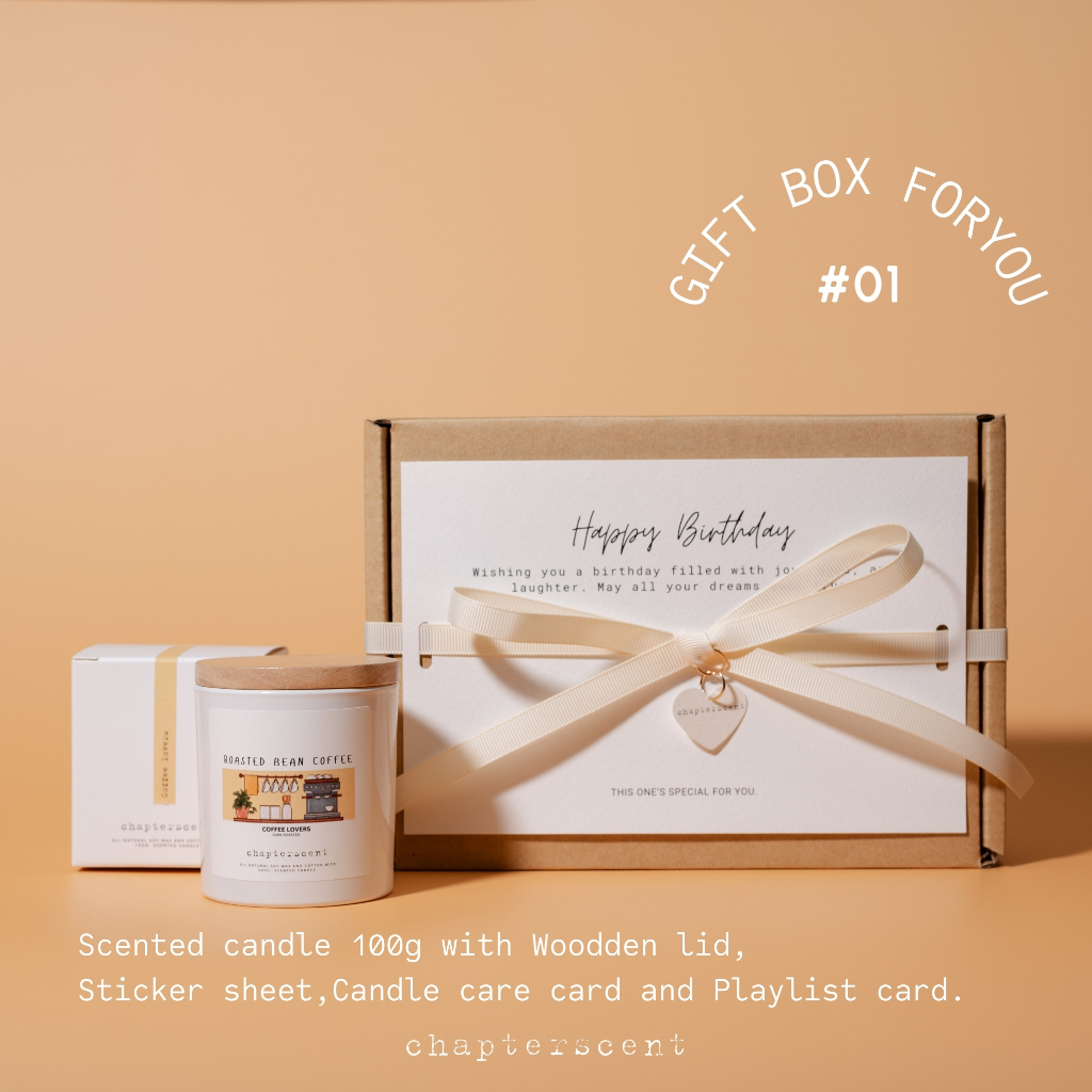 chapterscent | Gift box for you #01 เทียนหอมไขถั่วเหลืองออแกนิค ของขวัญเทียนหอม 100g