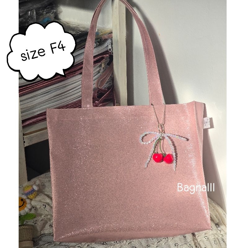 รุ่นBoxBagกระเป๋าหิ้วสะพายข้างกลิตเตอร์กากเพชรรุ่นทรงแนวนอนใส่โน๊ตบุ๊ค,ipad12.9"ใส่แฟ้มขนาดA4ถึงF4