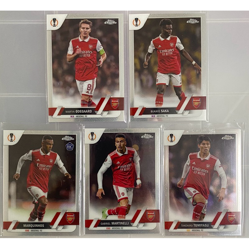 การ์ดนักฟุตบอล ARSENAL FC  TOPPS CHROME 2023 UEFA EUROPA LEAGUE