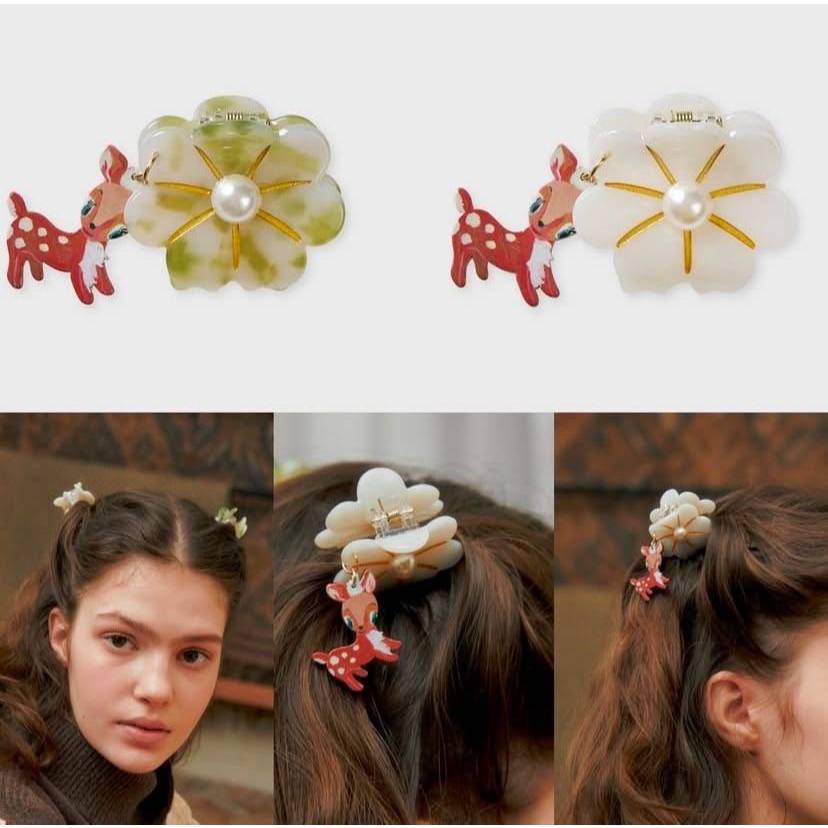 พร้อมส่ง  Sock Apparel x Nathalie Lete flower mini Hair Clip กิ๊ฟติดผม