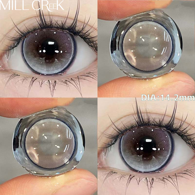 ✅COD[จัดส่ง2-3วัน] MILL CREEK คอนแทคเลนส์ สีฟ้า 14.2mm 0~8.00 องศา 12เดือน เลนส์สายตาสั้นสี แต่งหน้า