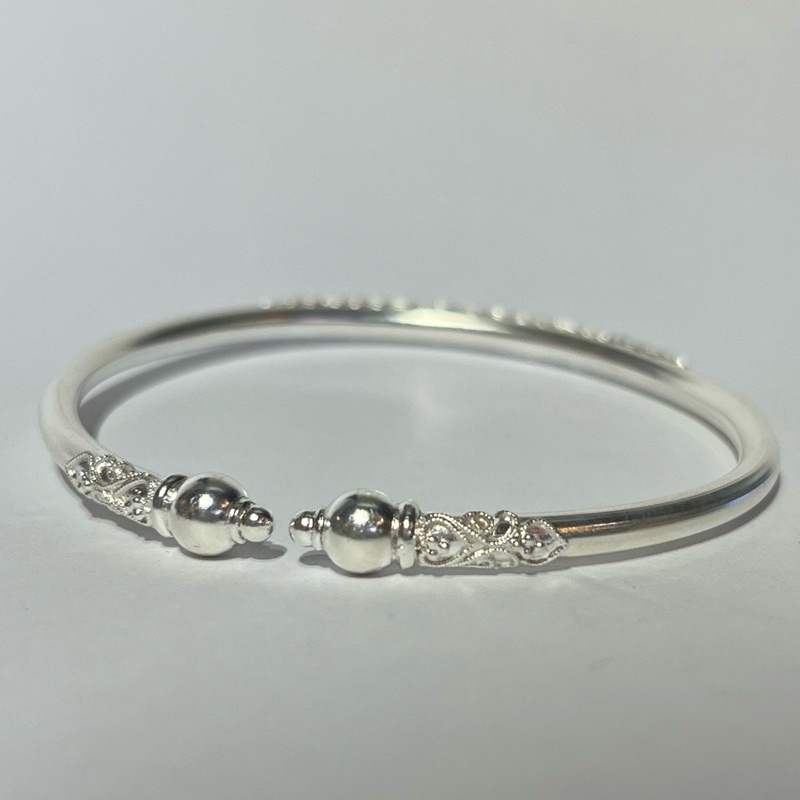 กำไลเงินแท้ หัวดอกบัวตูม เงินแท้99.9% เงินสุโขทัย - รูปที่ 6