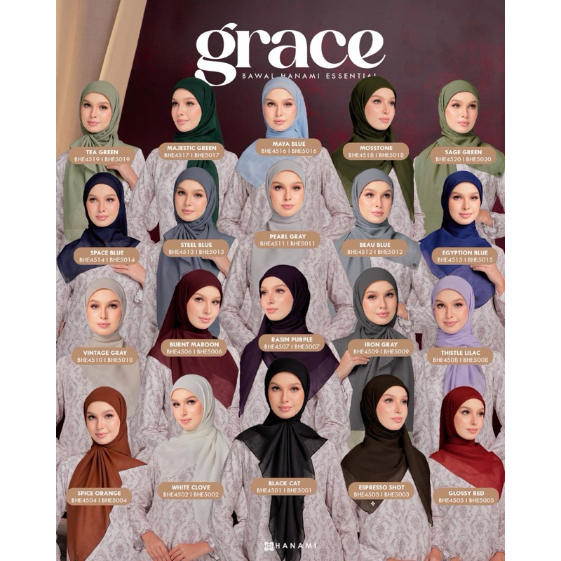 🔥พร้อมส่งทุกสี🔥 คอลใหม่ล่าสุด Hanami Hijab สีพื้น ผ้าคลุมหอม รุ่นใหม่ล่าสุด 💐 71 สีปังๆ