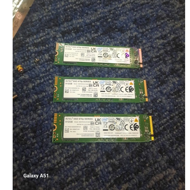 SSD m2 NVME 512 GB   INTEL  670  p ผลิต taiwan  มือสองสะภาพสวยมีลงระบบให้