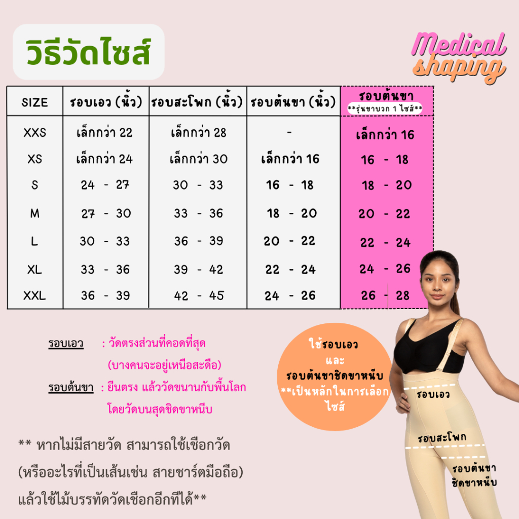 Medical shaping รุ่นใหม่ ชุดกระชับหลังดูดไขมัน  เอว พุง สะโพก ต้นขา น่อง ขายาว ซิปเป้า กางเกงกระชับต้นขา ราคา ถูกที่สุด ดีลบีเคเค แกลเลอรีภาพที่ 3