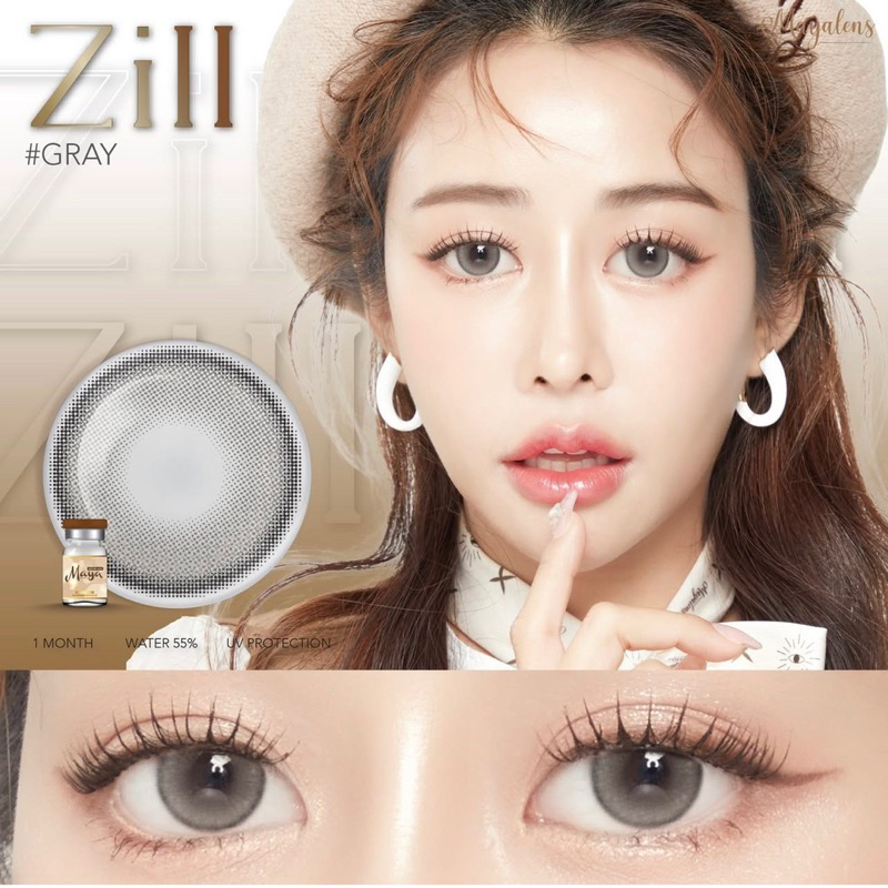 เลนส์พรีเมียม silicons hydrogen ค่าอมน้ำ 60% Zill gray/brown ค่าสายตา 0.00-600