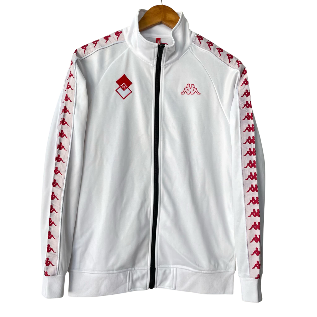 เสื้อแจ็คเก็ต Kappa Giacca Mens Sleeve Logo Jacket Size Meduim White