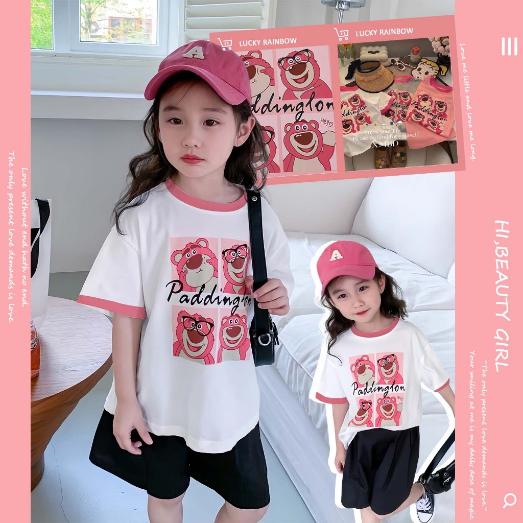 Lucky Rainbow 1-9 ปี เสื้อแฟชั่นเด็กผู้หญิง เสื้อเด็กผู้หญิง เสื้อยืดเด็ก ผ้าทีเค นุ่ม ยืด ใส่สบาย