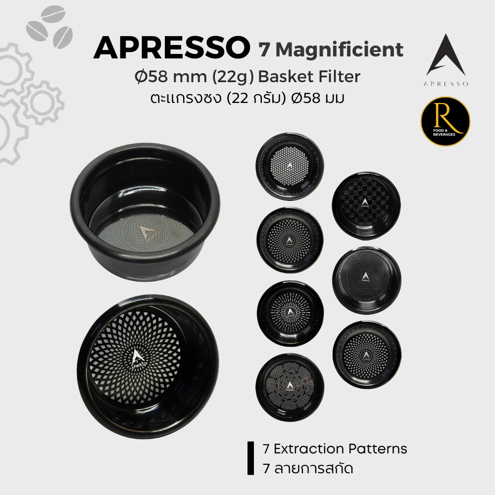 APRESSO Black Basket Filter [High Extraction] ะกร้าชงเอสเปรสโซ แบบสกัดสูง 58mm