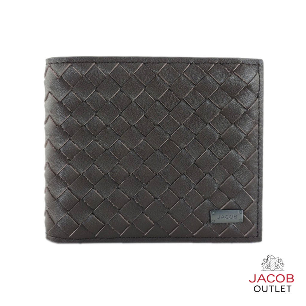 JACOB กระเป๋าสตางค์ชายลายถัก พร้อมช่องใส่รูปภาพ ID – รุ่น 22486