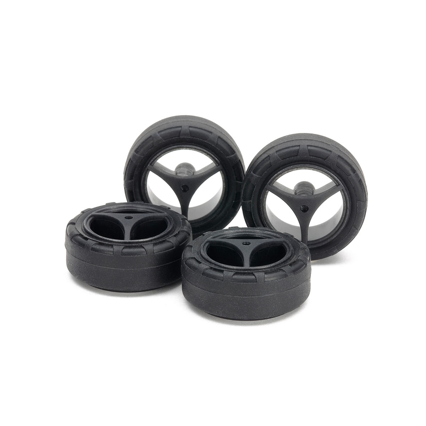 TAMIYA 15543 Jr 24Mm Tires/Carbon Wheels  Super Hard/Sm Dia/Low Profile