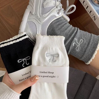 ในไทย-พร้อมส่ง✨ถุงเท้าJK ประดับโบว์ ลูกไม้ น่ารักหวาน INSสไตล์ญี่ปุ่น นักเรียนสำหรับผู้หญิง 2025ใหม่-Move