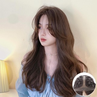 GDS Wigs วิกผมกึ่งทอมือตัว T ลอนแกนใหญ่สีน้ำตาลหม่นประกายเทา…