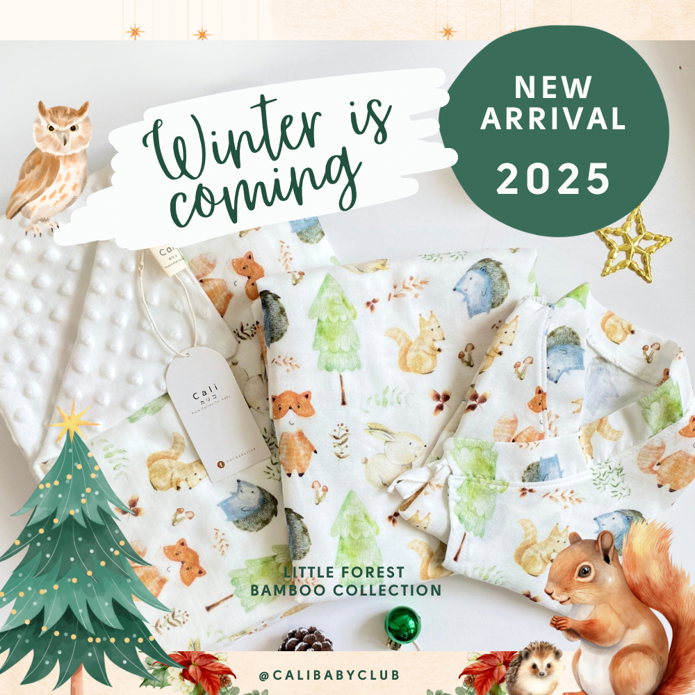 Cali Bamboo Collection Little Forest🎄 ผ้าห่มดอท-ผ้าห่อตัว-รอมเปอร์ ผ้าใยไผ่ธรรมชาติ70%*ป้ายCali baby