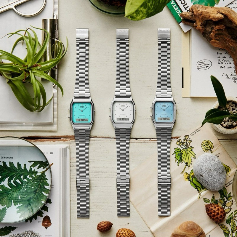 Casio รุ่น AQ-230A-2A1 สีไอซ์บลู นาฬิกาข้อมือสองระบบใส่ได้ทั้งหญิงและชาย