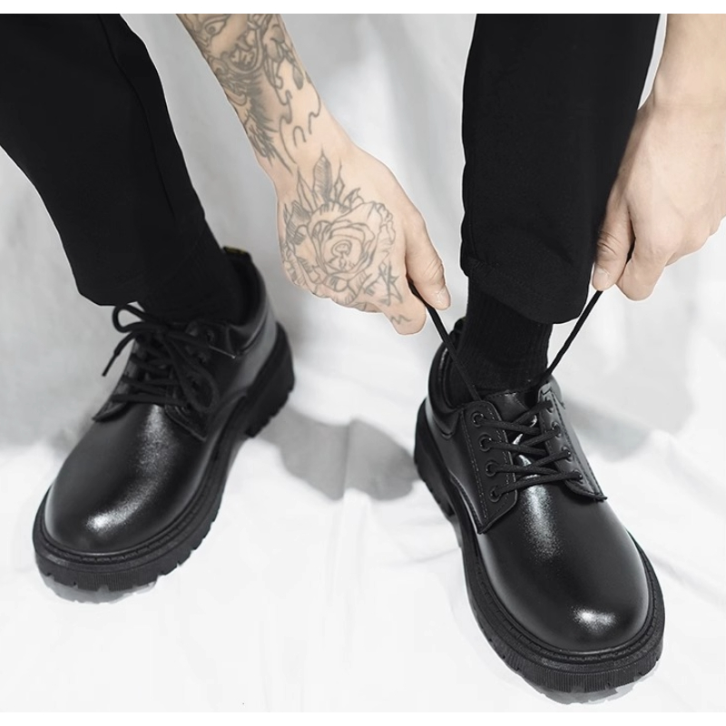 รองเท้าหนังสีดำ แฟชั่น หนังสวยเงา อยู่ทรงสวย พิ้นนิ่มใส่สบาย OX - รูปที่ 3