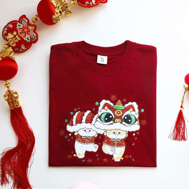 korulu Chinese New Year | Basic T-Shirt เสื้อยืดตรุษจีน คอตตอน Cotton USA เสื้อยืดลายแมว เสื้อทาสแมว