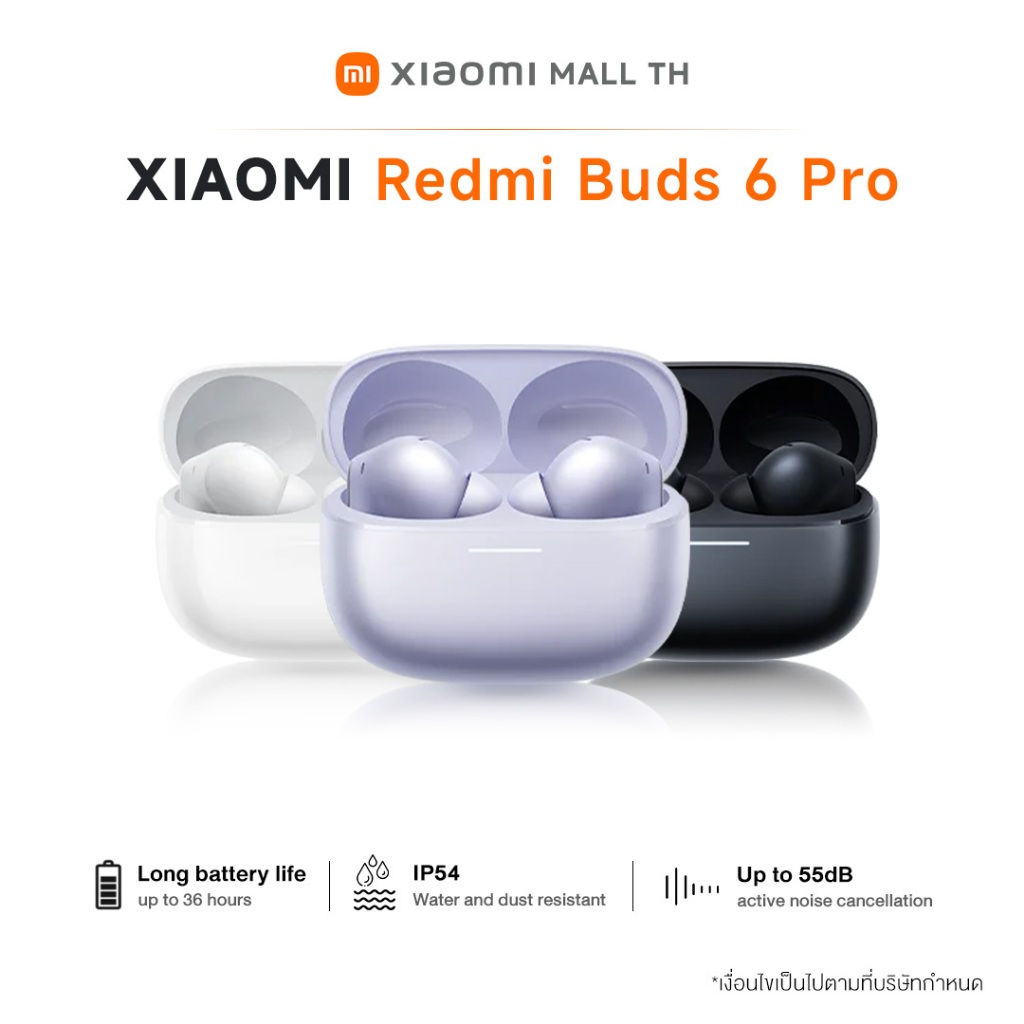 Xiaomi Redmi Buds 6 Pro หูฟังบลูทูธ เสียงระดับ Hi-Resคุณภาพสูง ตัดเสียงรบกวนขั้นสุด