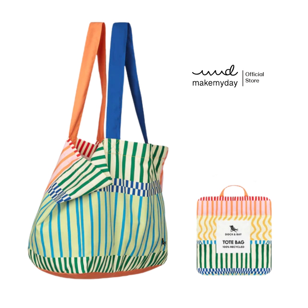 Dock&Bay Everyday Tote Bag กระเป๋าผ้าอเนกประสงค์ สี Stripe Up Your Life
