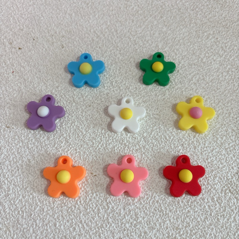 B009 จี้ดอกไม้พลาสติก ดอกไม้ทำจี้diy