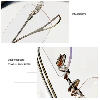 แว่นแฟชั่น แว่นไร้ขอบ เลนส์BlueBlock Computer Glasses กรองแสงสีฟ้า100%จากคอมมือถือ สำหรับผู้ชายกับผู้หญิง