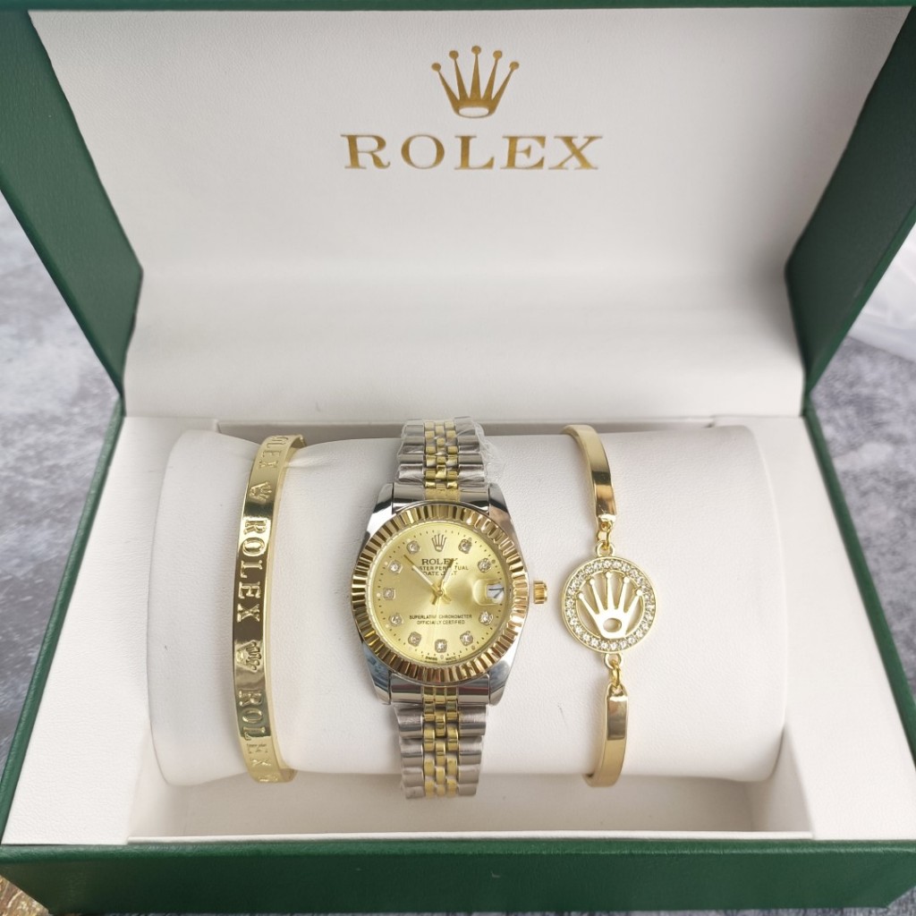 นาฬิกาข้อมือผู้ชายคอร์สปฏิทินเข็มขัดหนังคลาสสิค rolex