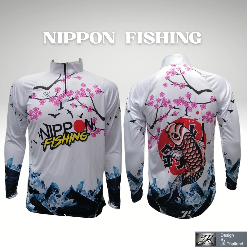 เสื้อตกปลา JK Thailand เสื้อกันยูวี ลาย NIPPON FISHING ป้องกันรังสี UV 80% แห้งเร็ว
