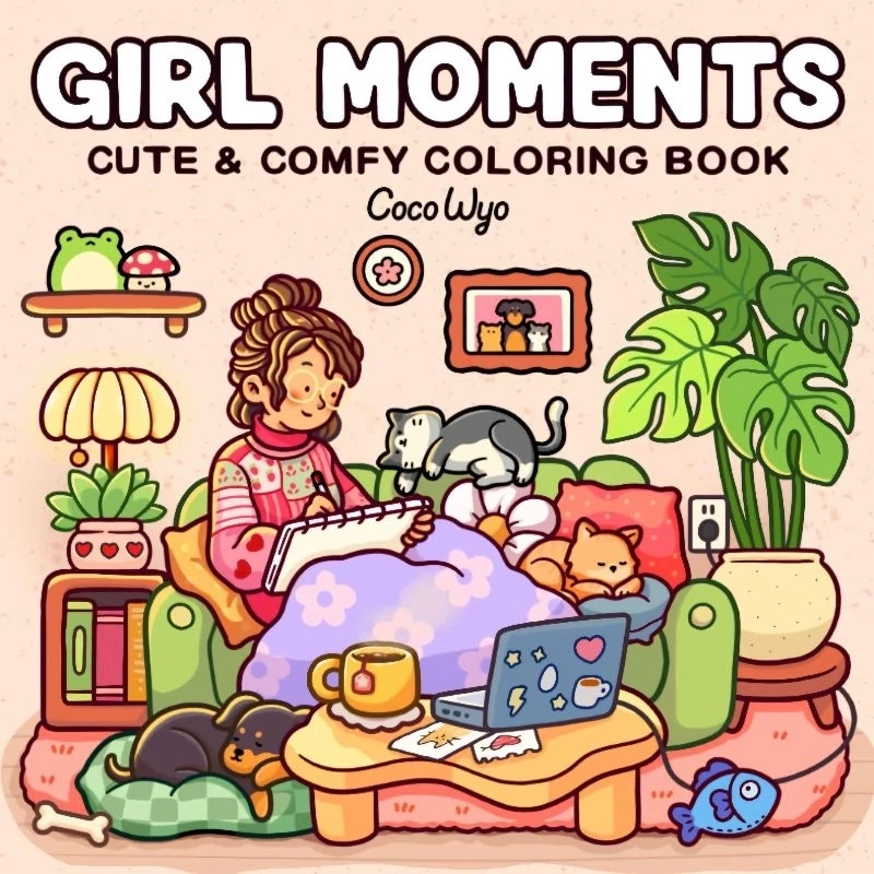 🇹🇭ส่งเร็ว สมุดระบายสี Girl Moments น่ารัก ระบายง่าย